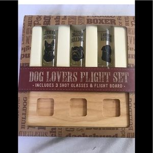 Dog Lovers Shot Glasses + Flight Board  Great Gift